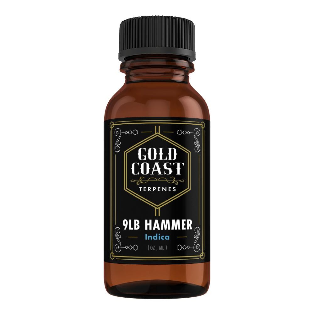 a bottle of Gold Coast Terpenes’ 9lb Hammer
