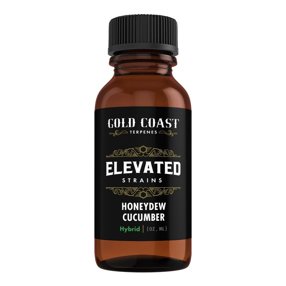 A bottle of Honeydew Cucumber (Hybrid) from Gold Coast Terpenes