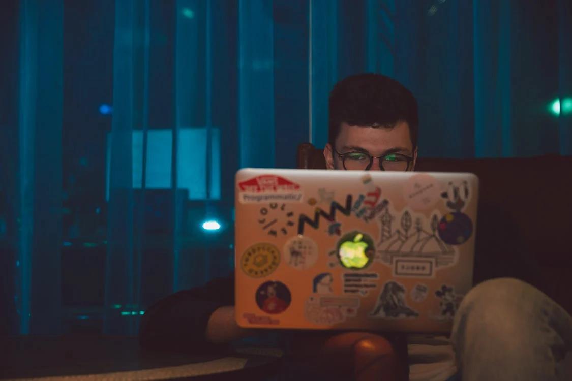 A student using their laptop 