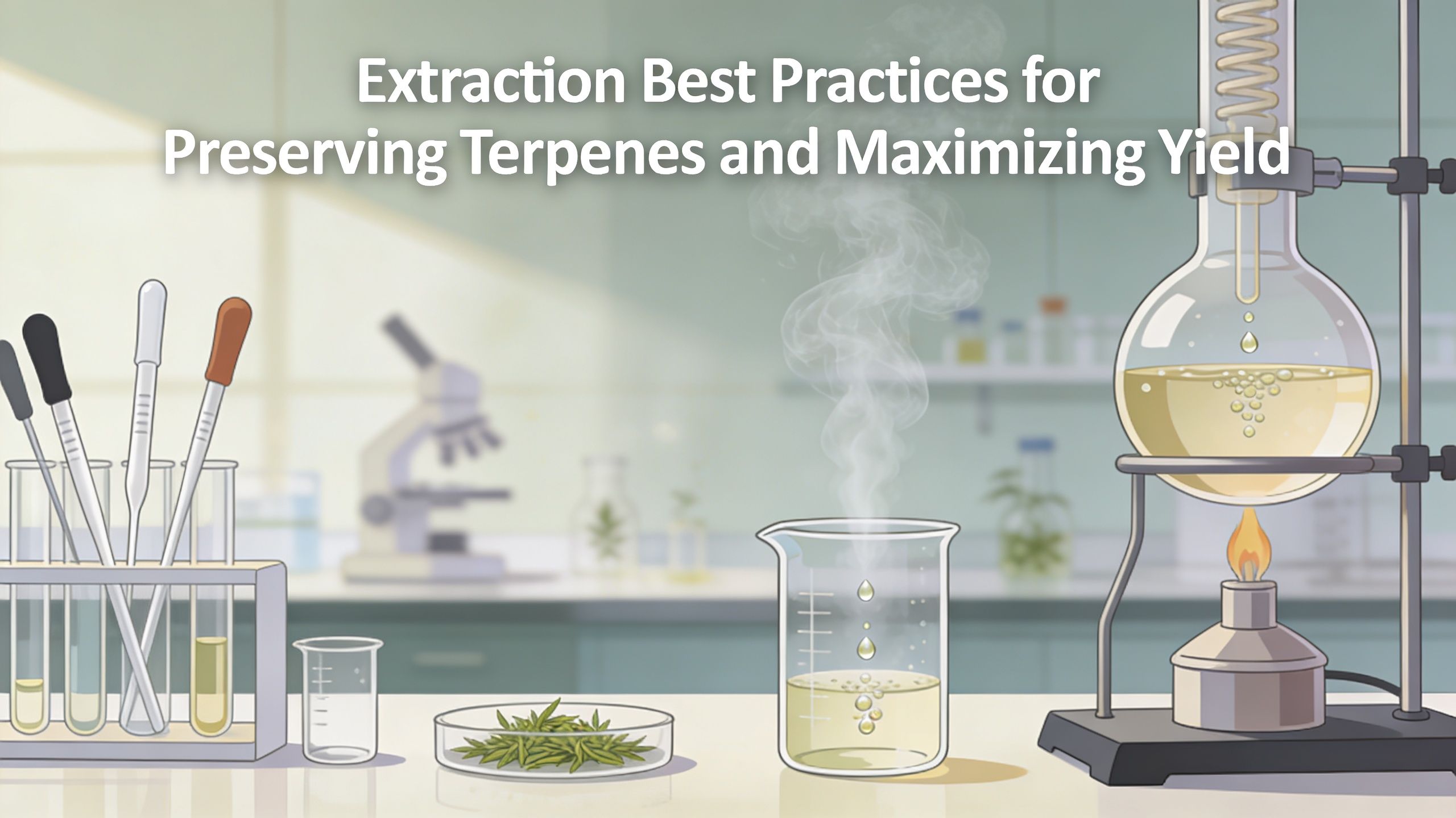 A laboratory setup demonstrating scientific extraction processes for preserving terpenes and maximizing cannabis plant yield