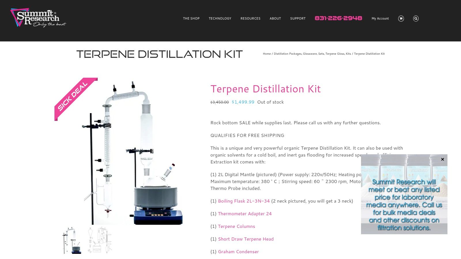 Screenshot from https://summit-research.tech/product/terpene-distillation-kit/